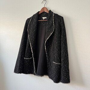 Max studio Tweed Cardigan Career Blazer with front pockets Size M Girly Vintage